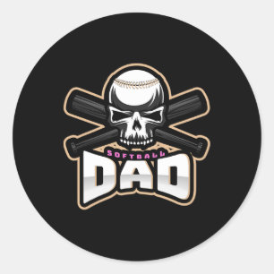 Softll Dad Fastpitch Father's Day Softll Dad Gifts Classic Round Sticker