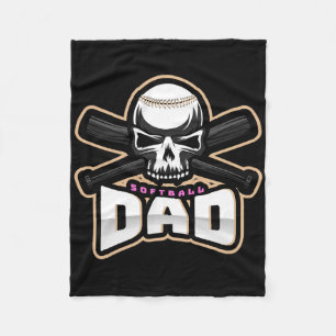 Softll Dad Fastpitch Father's Day Softll Dad Gifts Fleece Blanket