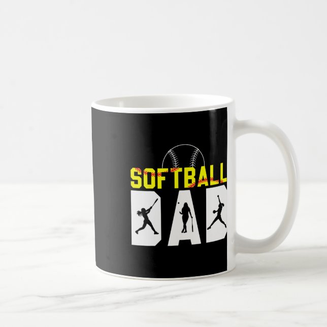 Softll Dad Father&# s Day American Softll Player  Coffee Mug (Right)