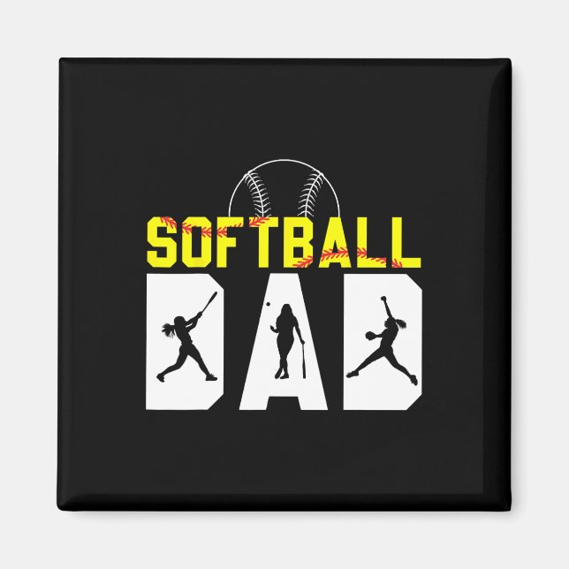 Softll Dad Father&# s Day American Softll Player  Magnet (Front)