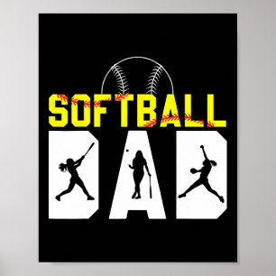 Softll Dad Father&#; s Day American Softll Player Poster