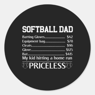 Softll Dad Fathers Day Funny Men Papa Softll Playe Classic Round Sticker