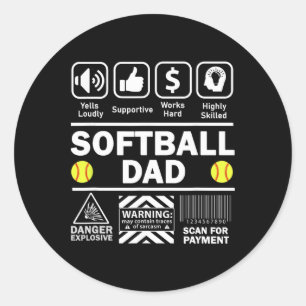 Softll Dad Funny Contents Of Sports Father Classic Round Sticker