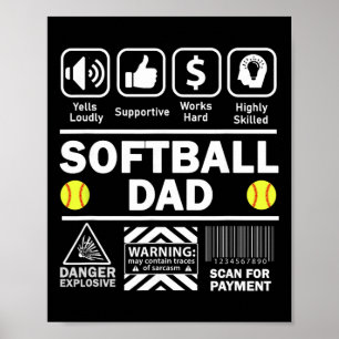 Softll Dad Funny Contents Of Sports Father Poster