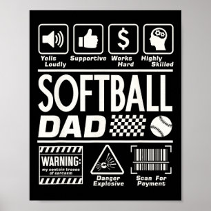 Softll Dad Funny Contents Of Sports Father Softll Poster