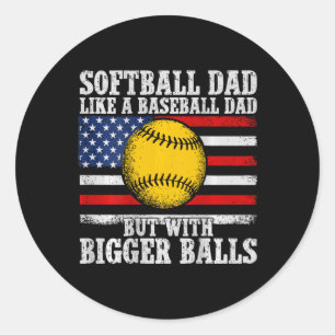 Softll Dad Like A Sell Dad But With Bigger Retro  Classic Round Sticker