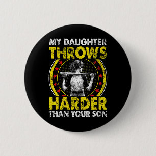 Softll Dad My Daughter Throws Harder Funny Softll 6 Cm Round Badge