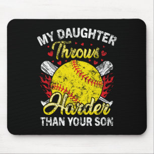 Softll Dad My Daughter Throws Harder Softll Mom Fu Mouse Pad