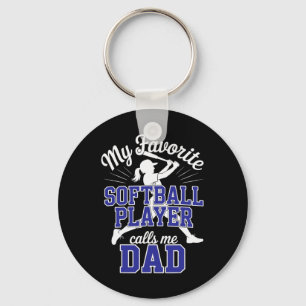 Softll Dad My Favorite Softll Daughter Daddy Navy Key Ring