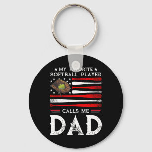 Softll Dad My Favorite Softll Player Calls Me Dad Key Ring