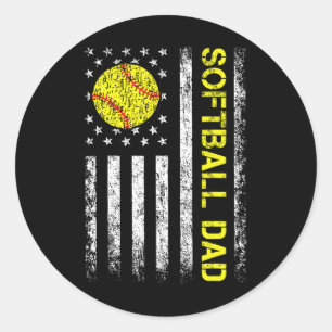 Softll Dad Shirt Mens Daddy Sport Lover American F Classic Round Sticker
