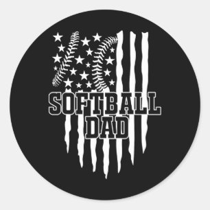 Softll Dad Us Flag Gifts For Dad Men Patriotic Classic Round Sticker