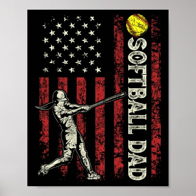Softll Dad Us Flag Gifts For Dad Men Patriotic Fat Poster (Front)