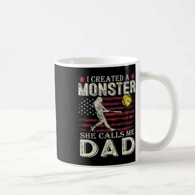 Softll Dad Us Flag I Created A Monster She Calls M Coffee Mug (Right)