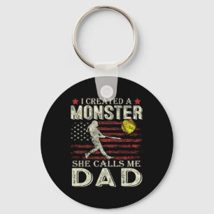 Softll Dad Us Flag I Created A Monster She Calls M Key Ring