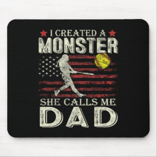 Softll Dad Us Flag I Created A Monster She Calls M Mouse Pad
