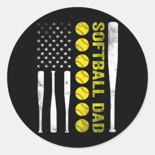 Softll Dad Usa American Flag Father's Day Men _1 Classic Round Sticker