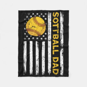 Softll Dad Usa American Flag Patriotic Dad Father' Fleece Blanket