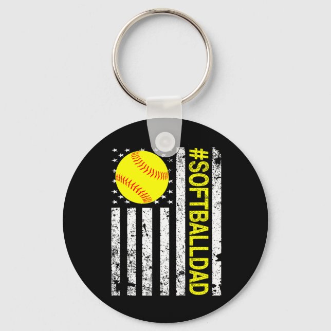 Softll Dad - Usa American Flag Softll  Key Ring (Front)