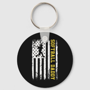 Softll Daddy Vintage Usa American Flag Key Ring