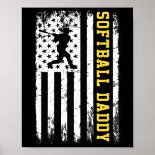Softll Daddy Vintage Usa American Flag Poster