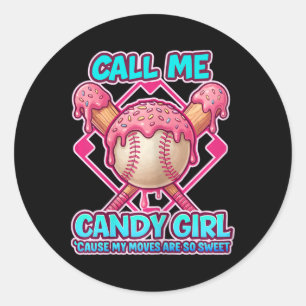 Softll Drip Ice Cream Drip Call Me The Candy Girl Classic Round Sticker