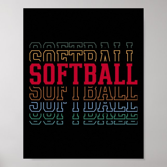 Softll Funny Layered Text Team Player Coach Youth  Poster (Front)