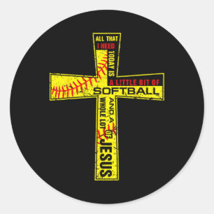 Softll Girl Christian Cross Faith I Need Softll An Classic Round Sticker
