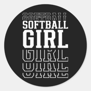 Softll Girl Funny Layered Text Daughter Youth Kids Classic Round Sticker