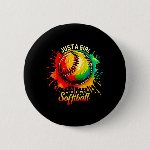 Softll Girl Look At Her Bunt Funny Quote For Playe 6 Cm Round Badge