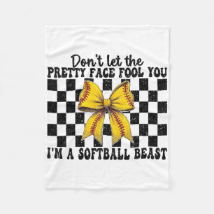 Softll Girl Mom Don't Let The Pretty Face Fool You Fleece Blanket