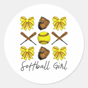 Softll Girl Shirt Game Day Softll Life For Women G Classic Round Sticker