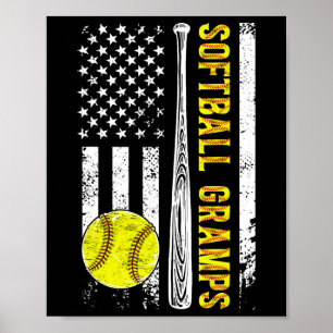 Softll Gramps Of A Softll Player Gramps Us Flag Poster