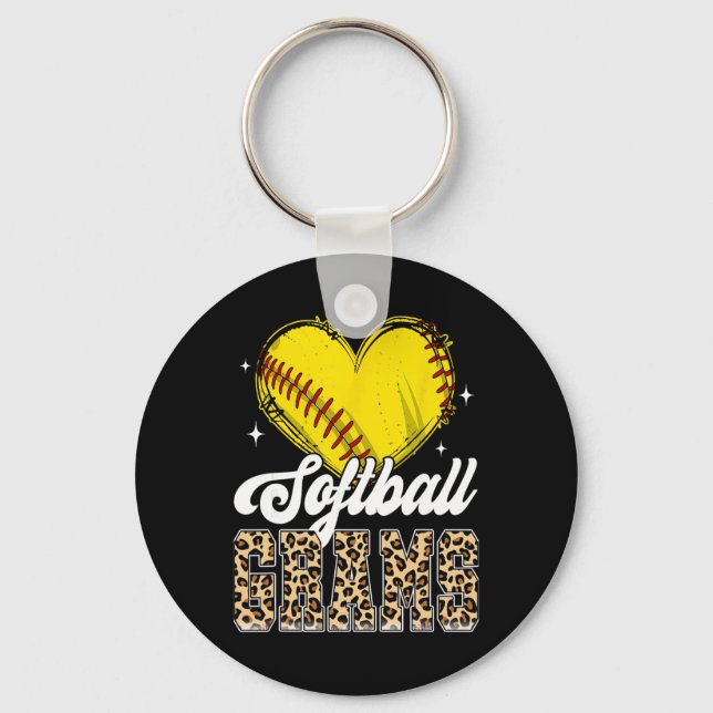 Softll Grams Heart Leopard Softll Player Lover  Key Ring (Front)