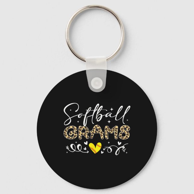 Softll Grams Leopard Softll Heart  Key Ring (Front)