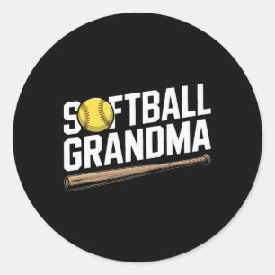 Softll Grandma Cking Every Hit Proud Sports Classic Round Sticker