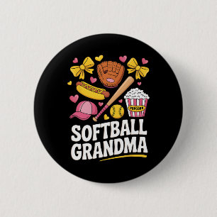 Softll Grandma Coquette Bow Softll Player Mother's 6 Cm Round Badge