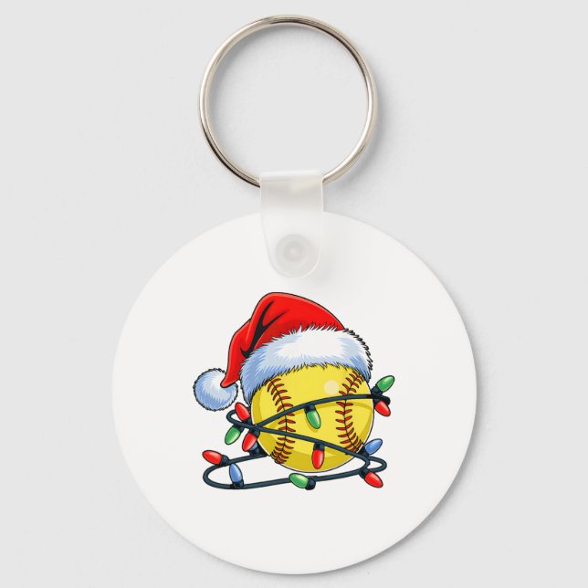 Softll Ll Santa Hat Xmas Funny Christmas Softll Lo Key Ring (Front)