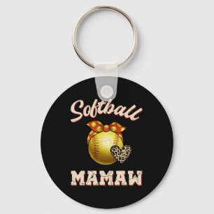 Softll Mamaw Leopard Heart Fans Mother's Day Gift Key Ring