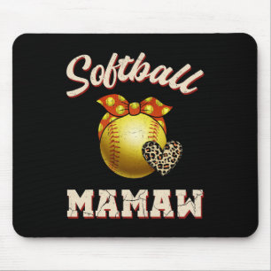 Softll Mamaw Leopard Heart Fans Mother's Day Gift Mouse Pad