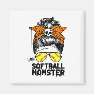 Softll Mum Life Messy Bun Halloween Women Softll M Magnet