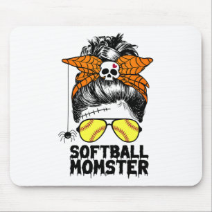Softll Mum Life Messy Bun Halloween Women Softll M Mouse Pad