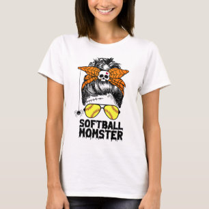 Softll Mum Life Messy Bun Halloween Women Softll M T-Shirt