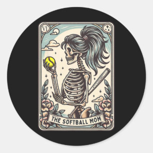 Softll Mum Tarot Card Skeleton Softll Mama Mothers Classic Round Sticker