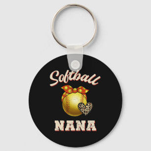 Softll Nana Leopard Heart Fans Mother's Day Gift Key Ring