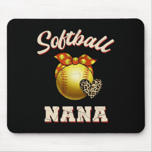 Softll Nana Leopard Heart Fans Mother's Day Gift Mouse Pad