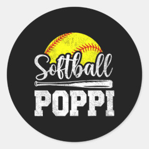 Softll Poppi Softll Player Game Day Father&# s Da Classic Round Sticker