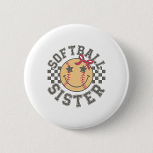 Softll Sister Coquette Bow Softll Sister Game Day 6 Cm Round Badge