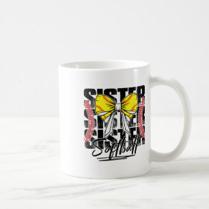 Softll Sister Coquette Bow Sports Game Day Softll Coffee Mug