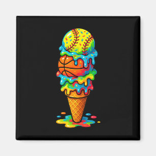 Softll Sketll Ice Cream Drip Colorful Summer Game Magnet